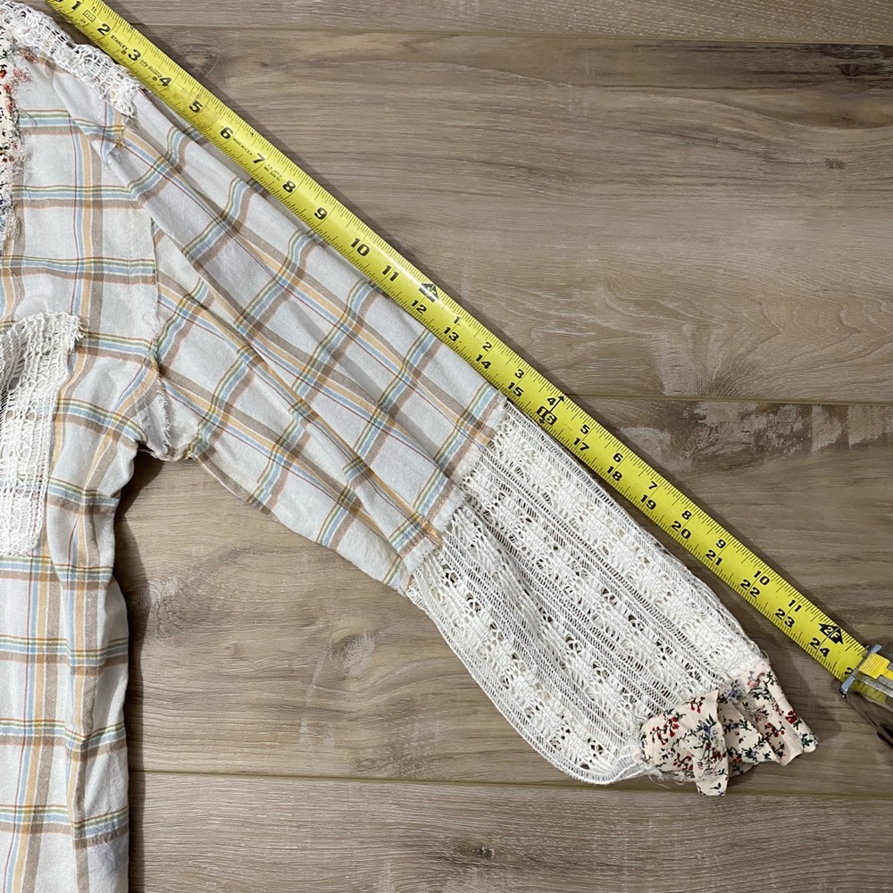 POL Boho Patchwork Button-Up Shirt – Size Medium - image 15